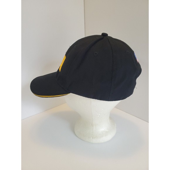 NRA NWOT Solid Black/ Yellow Script Hunting Gun Club Hook & Loop baseball cap - Picture 6 of 9